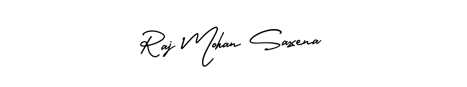 This is the best signature style for the Raj Mohan Saxena name. Also you like these signature font (AmerikaSignatureDemo-Regular). Mix name signature. Raj Mohan Saxena signature style 3 images and pictures png