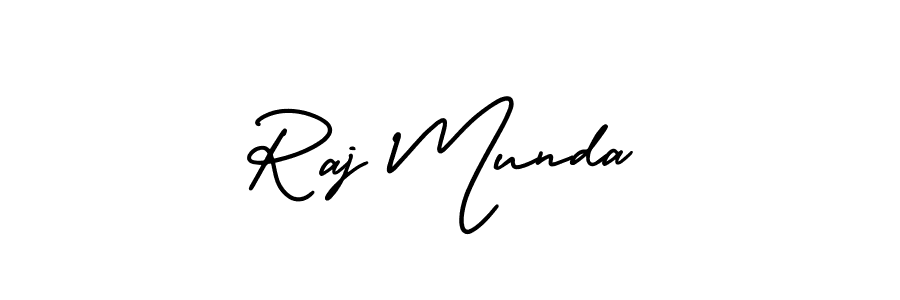 The best way (AmerikaSignatureDemo-Regular) to make a short signature is to pick only two or three words in your name. The name Raj Munda include a total of six letters. For converting this name. Raj Munda signature style 3 images and pictures png