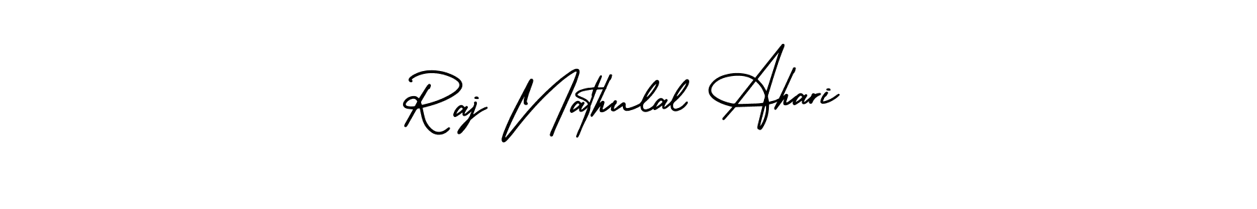 It looks lik you need a new signature style for name Raj Nathulal Ahari. Design unique handwritten (AmerikaSignatureDemo-Regular) signature with our free signature maker in just a few clicks. Raj Nathulal Ahari signature style 3 images and pictures png