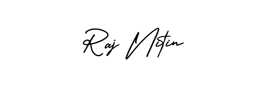 Raj Nitin stylish signature style. Best Handwritten Sign (AmerikaSignatureDemo-Regular) for my name. Handwritten Signature Collection Ideas for my name Raj Nitin. Raj Nitin signature style 3 images and pictures png