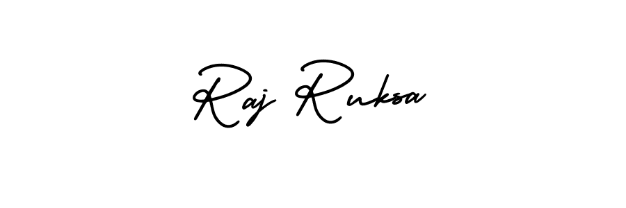 Design your own signature with our free online signature maker. With this signature software, you can create a handwritten (AmerikaSignatureDemo-Regular) signature for name Raj Ruksa. Raj Ruksa signature style 3 images and pictures png
