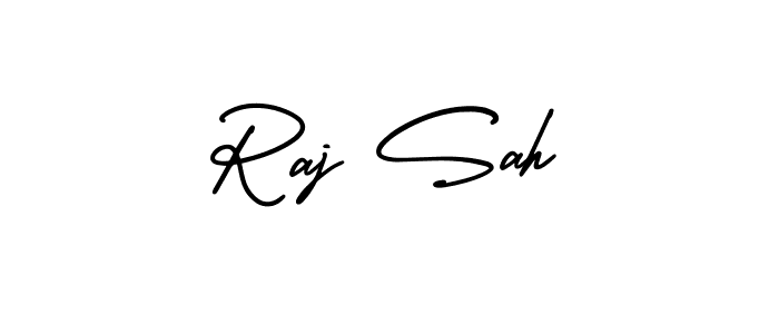 How to make Raj Sah name signature. Use AmerikaSignatureDemo-Regular style for creating short signs online. This is the latest handwritten sign. Raj Sah signature style 3 images and pictures png