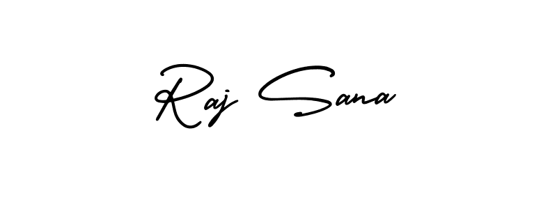 Raj Sana stylish signature style. Best Handwritten Sign (AmerikaSignatureDemo-Regular) for my name. Handwritten Signature Collection Ideas for my name Raj Sana. Raj Sana signature style 3 images and pictures png