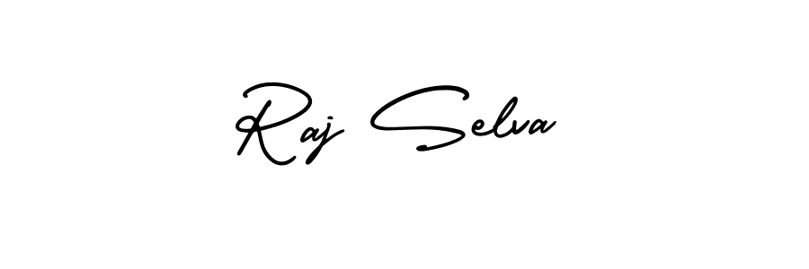 The best way (AmerikaSignatureDemo-Regular) to make a short signature is to pick only two or three words in your name. The name Raj Selva include a total of six letters. For converting this name. Raj Selva signature style 3 images and pictures png