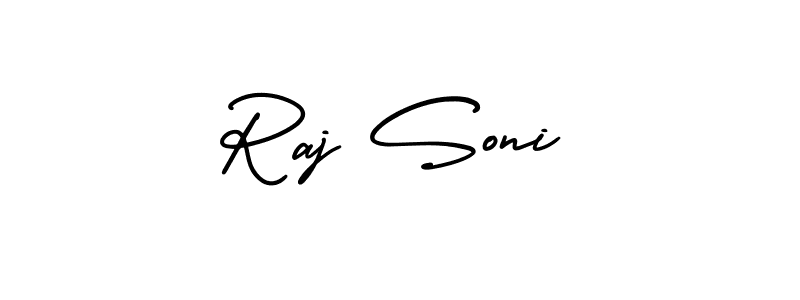 Raj Soni stylish signature style. Best Handwritten Sign (AmerikaSignatureDemo-Regular) for my name. Handwritten Signature Collection Ideas for my name Raj Soni. Raj Soni signature style 3 images and pictures png