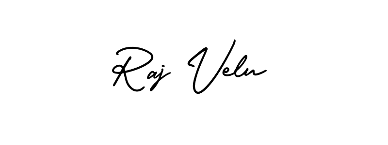 Use a signature maker to create a handwritten signature online. With this signature software, you can design (AmerikaSignatureDemo-Regular) your own signature for name Raj Velu. Raj Velu signature style 3 images and pictures png