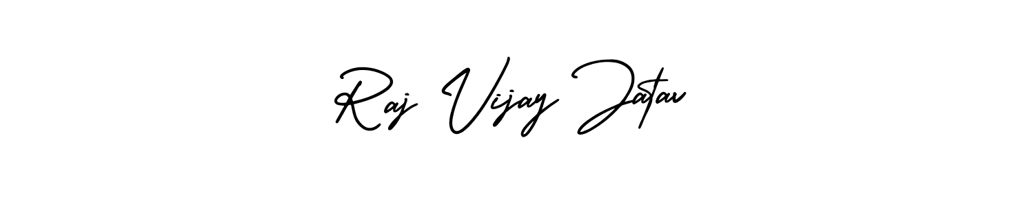 The best way (AmerikaSignatureDemo-Regular) to make a short signature is to pick only two or three words in your name. The name Raj Vijay Jatav include a total of six letters. For converting this name. Raj Vijay Jatav signature style 3 images and pictures png