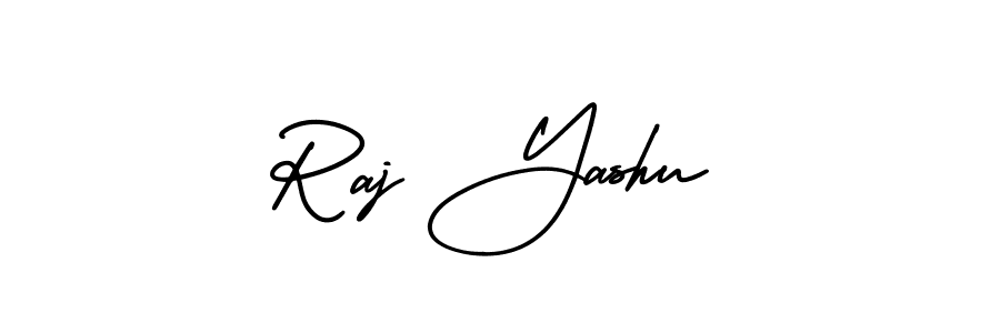 The best way (AmerikaSignatureDemo-Regular) to make a short signature is to pick only two or three words in your name. The name Raj Yashu include a total of six letters. For converting this name. Raj Yashu signature style 3 images and pictures png