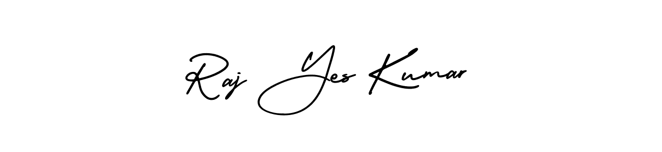 The best way (AmerikaSignatureDemo-Regular) to make a short signature is to pick only two or three words in your name. The name Raj Yes Kumar include a total of six letters. For converting this name. Raj Yes Kumar signature style 3 images and pictures png