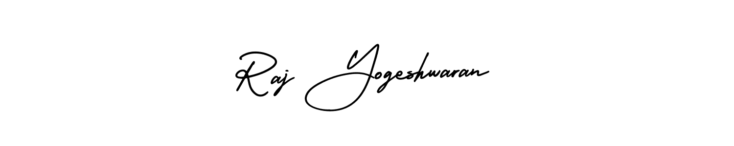You should practise on your own different ways (AmerikaSignatureDemo-Regular) to write your name (Raj Yogeshwaran) in signature. don't let someone else do it for you. Raj Yogeshwaran signature style 3 images and pictures png