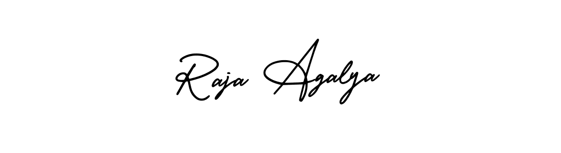 Make a beautiful signature design for name Raja Agalya. With this signature (AmerikaSignatureDemo-Regular) style, you can create a handwritten signature for free. Raja Agalya signature style 3 images and pictures png