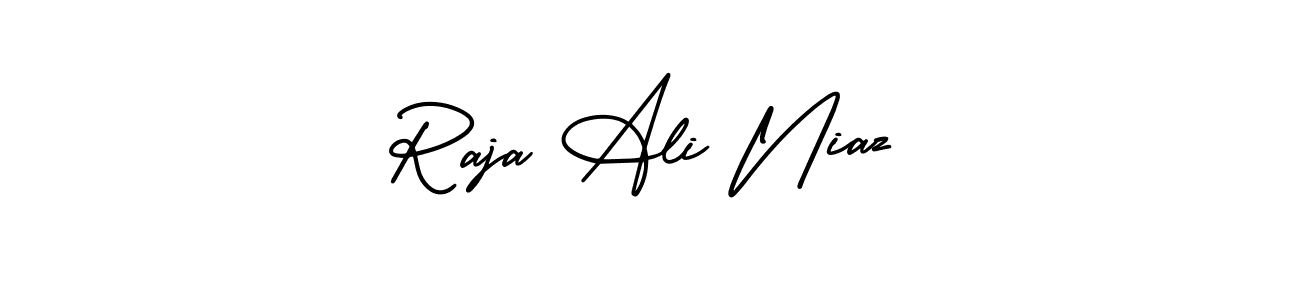 Make a short Raja Ali Niaz signature style. Manage your documents anywhere anytime using AmerikaSignatureDemo-Regular. Create and add eSignatures, submit forms, share and send files easily. Raja Ali Niaz signature style 3 images and pictures png