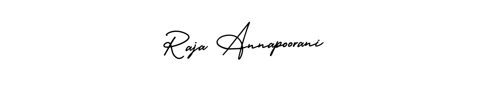 It looks lik you need a new signature style for name Raja Annapoorani. Design unique handwritten (AmerikaSignatureDemo-Regular) signature with our free signature maker in just a few clicks. Raja Annapoorani signature style 3 images and pictures png