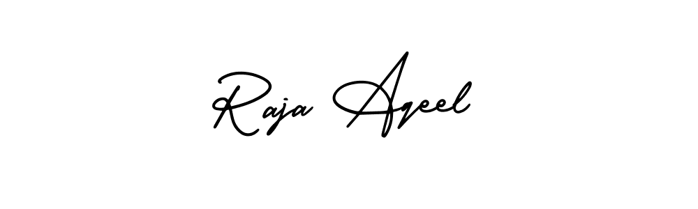 How to Draw Raja Aqeel signature style? AmerikaSignatureDemo-Regular is a latest design signature styles for name Raja Aqeel. Raja Aqeel signature style 3 images and pictures png