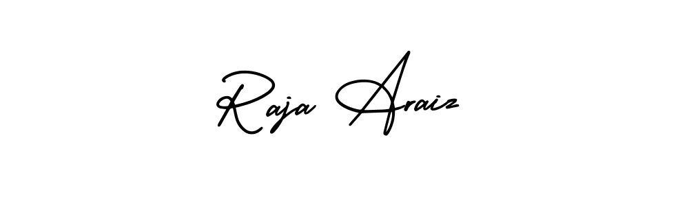 This is the best signature style for the Raja Araiz name. Also you like these signature font (AmerikaSignatureDemo-Regular). Mix name signature. Raja Araiz signature style 3 images and pictures png