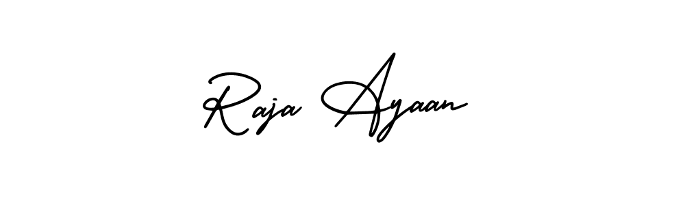 if you are searching for the best signature style for your name Raja Ayaan. so please give up your signature search. here we have designed multiple signature styles  using AmerikaSignatureDemo-Regular. Raja Ayaan signature style 3 images and pictures png