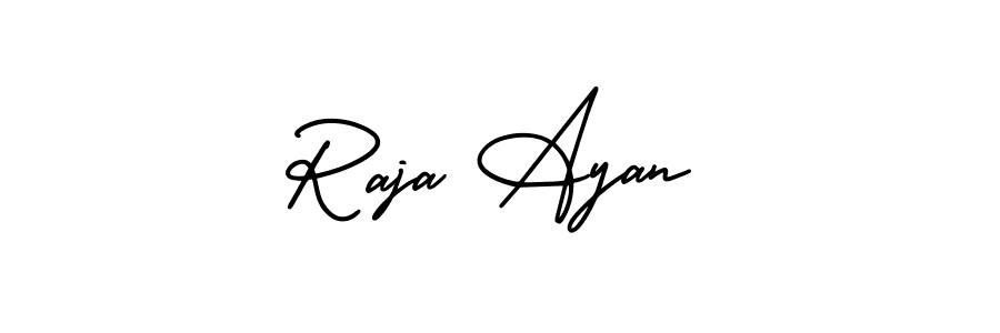 AmerikaSignatureDemo-Regular is a professional signature style that is perfect for those who want to add a touch of class to their signature. It is also a great choice for those who want to make their signature more unique. Get Raja Ayan name to fancy signature for free. Raja Ayan signature style 3 images and pictures png