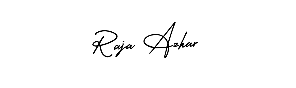 This is the best signature style for the Raja Azhar name. Also you like these signature font (AmerikaSignatureDemo-Regular). Mix name signature. Raja Azhar signature style 3 images and pictures png