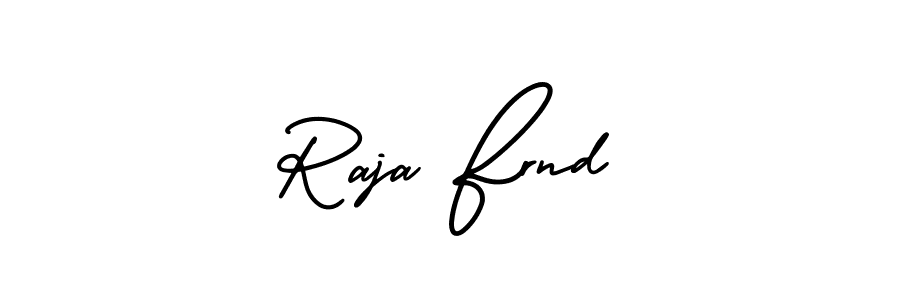 if you are searching for the best signature style for your name Raja Frnd. so please give up your signature search. here we have designed multiple signature styles  using AmerikaSignatureDemo-Regular. Raja Frnd signature style 3 images and pictures png