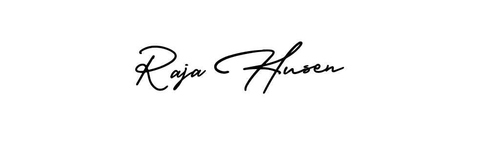 How to make Raja Husen signature? AmerikaSignatureDemo-Regular is a professional autograph style. Create handwritten signature for Raja Husen name. Raja Husen signature style 3 images and pictures png