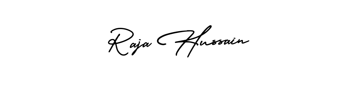 How to make Raja Hussain signature? AmerikaSignatureDemo-Regular is a professional autograph style. Create handwritten signature for Raja Hussain name. Raja Hussain signature style 3 images and pictures png