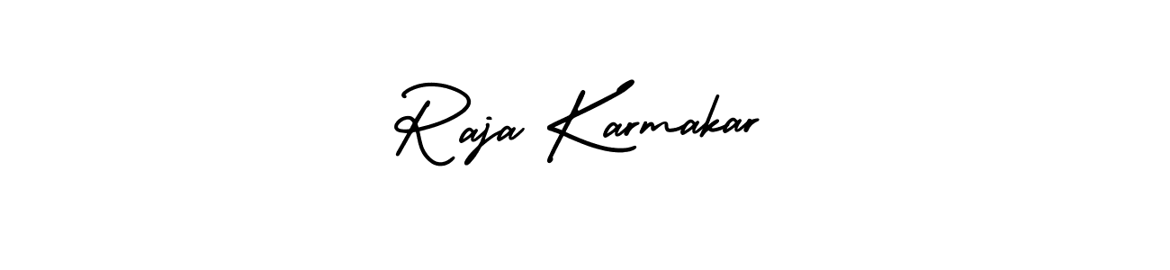 This is the best signature style for the Raja Karmakar name. Also you like these signature font (AmerikaSignatureDemo-Regular). Mix name signature. Raja Karmakar signature style 3 images and pictures png