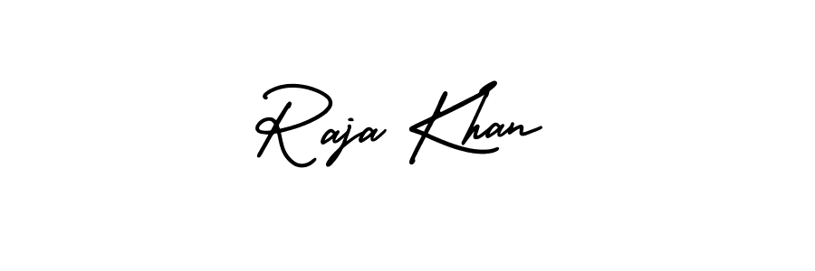 Use a signature maker to create a handwritten signature online. With this signature software, you can design (AmerikaSignatureDemo-Regular) your own signature for name Raja Khan. Raja Khan signature style 3 images and pictures png