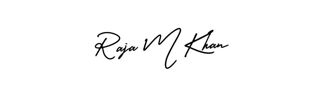 Create a beautiful signature design for name Raja M Khan. With this signature (AmerikaSignatureDemo-Regular) fonts, you can make a handwritten signature for free. Raja M Khan signature style 3 images and pictures png