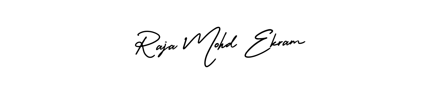 Use a signature maker to create a handwritten signature online. With this signature software, you can design (AmerikaSignatureDemo-Regular) your own signature for name Raja Mohd Ekram. Raja Mohd Ekram signature style 3 images and pictures png