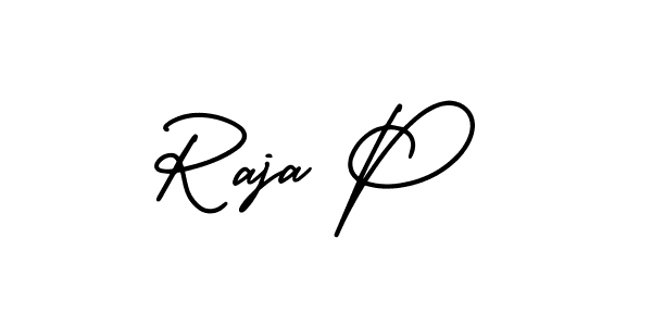 It looks lik you need a new signature style for name Raja P. Design unique handwritten (AmerikaSignatureDemo-Regular) signature with our free signature maker in just a few clicks. Raja P signature style 3 images and pictures png