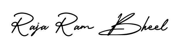 Explore multiple handwriting variations for Raja Ram Bheel including this stunning AmerikaSignatureDemo-Regular design. Free to use across all platforms. Raja Ram Bheel signature style 3 images and pictures png