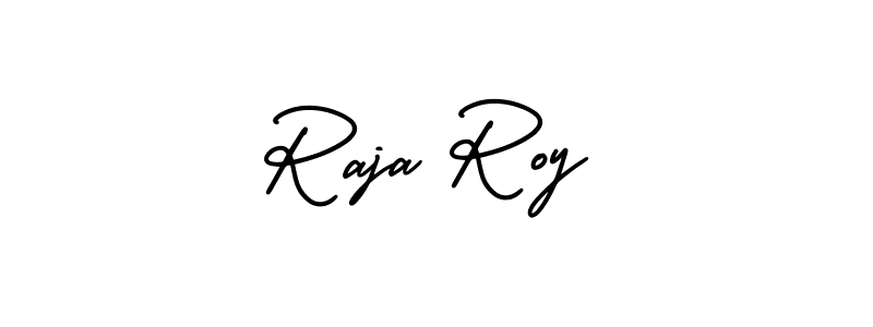 The best way (AmerikaSignatureDemo-Regular) to make a short signature is to pick only two or three words in your name. The name Raja Roy include a total of six letters. For converting this name. Raja Roy signature style 3 images and pictures png