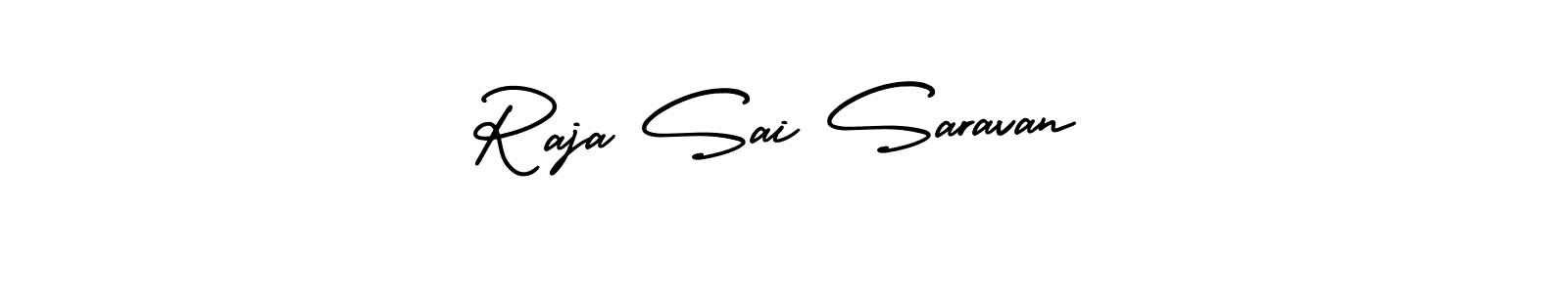 Use a signature maker to create a handwritten signature online. With this signature software, you can design (AmerikaSignatureDemo-Regular) your own signature for name Raja Sai Saravan. Raja Sai Saravan signature style 3 images and pictures png