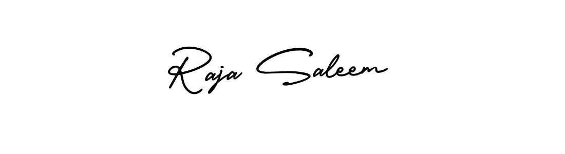 The best way (AmerikaSignatureDemo-Regular) to make a short signature is to pick only two or three words in your name. The name Raja Saleem include a total of six letters. For converting this name. Raja Saleem signature style 3 images and pictures png