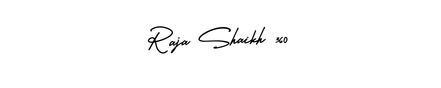 Use a signature maker to create a handwritten signature online. With this signature software, you can design (AmerikaSignatureDemo-Regular) your own signature for name Raja Shaikh 360. Raja Shaikh 360 signature style 3 images and pictures png