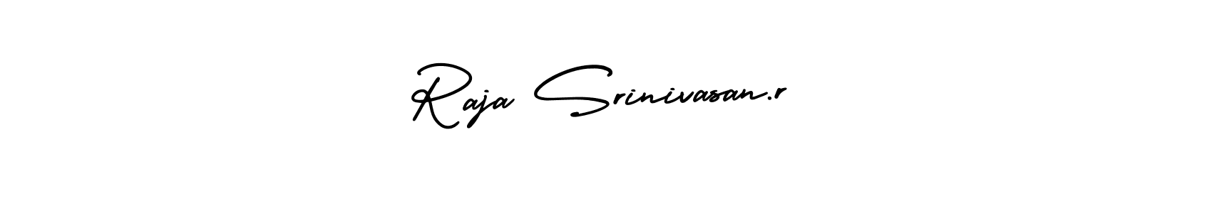 This is the best signature style for the Raja Srinivasan.r name. Also you like these signature font (AmerikaSignatureDemo-Regular). Mix name signature. Raja Srinivasan.r signature style 3 images and pictures png