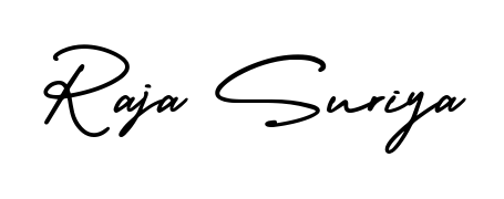An effortless, minimalist signature concept for Raja Suriya using AmerikaSignatureDemo-Regular design. Clean lines that look great on any document. Raja Suriya signature style 3 images and pictures png