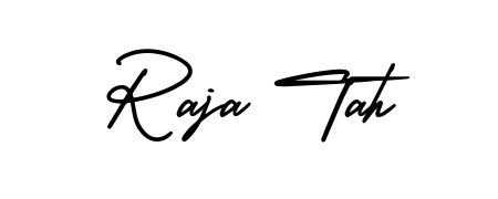 Master the art of signing with Raja Tah written in fluent AmerikaSignatureDemo-Regular script. A great template to practice and refine your handwriting. Raja Tah signature style 3 images and pictures png