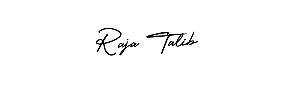 How to make Raja Talib name signature. Use AmerikaSignatureDemo-Regular style for creating short signs online. This is the latest handwritten sign. Raja Talib signature style 3 images and pictures png