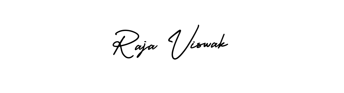 How to make Raja Viswak name signature. Use AmerikaSignatureDemo-Regular style for creating short signs online. This is the latest handwritten sign. Raja Viswak signature style 3 images and pictures png