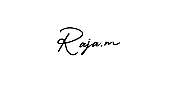 Also we have Raja.m name is the best signature style. Create professional handwritten signature collection using AmerikaSignatureDemo-Regular autograph style. Raja.m signature style 3 images and pictures png