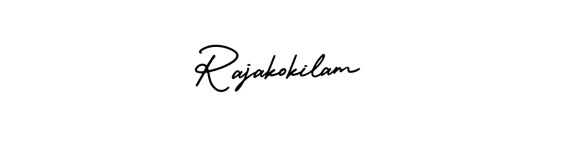 How to make Rajakokilam name signature. Use AmerikaSignatureDemo-Regular style for creating short signs online. This is the latest handwritten sign. Rajakokilam signature style 3 images and pictures png