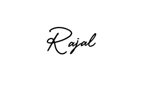 You should practise on your own different ways (AmerikaSignatureDemo-Regular) to write your name (Rajal) in signature. don't let someone else do it for you. Rajal signature style 3 images and pictures png