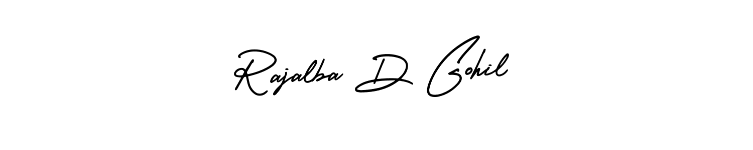 This is the best signature style for the Rajalba D Gohil name. Also you like these signature font (AmerikaSignatureDemo-Regular). Mix name signature. Rajalba D Gohil signature style 3 images and pictures png