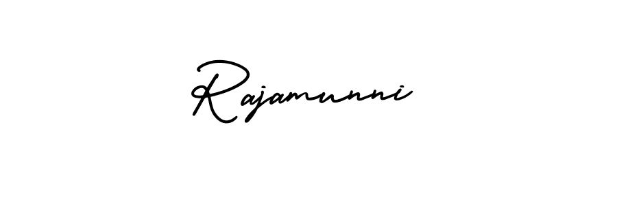 How to make Rajamunni name signature. Use AmerikaSignatureDemo-Regular style for creating short signs online. This is the latest handwritten sign. Rajamunni signature style 3 images and pictures png