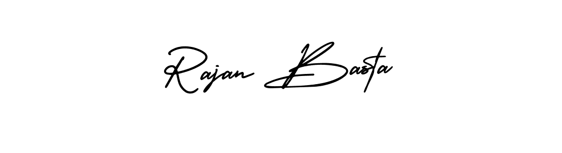 The best way (AmerikaSignatureDemo-Regular) to make a short signature is to pick only two or three words in your name. The name Rajan Basta include a total of six letters. For converting this name. Rajan Basta signature style 3 images and pictures png