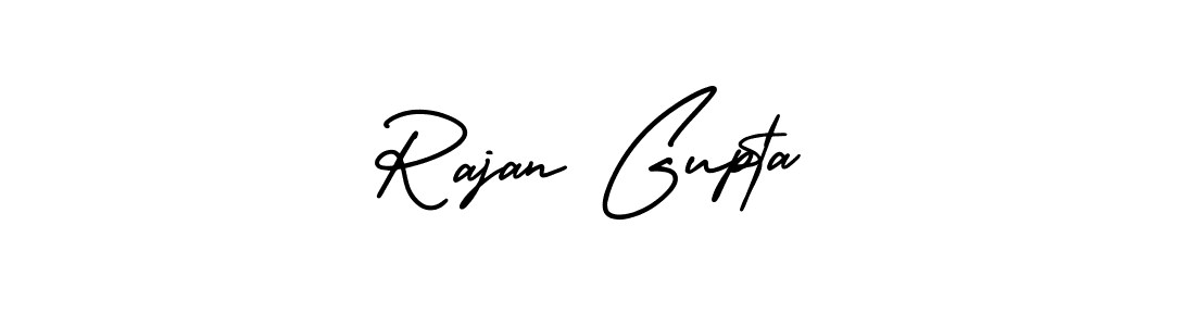 The best way (AmerikaSignatureDemo-Regular) to make a short signature is to pick only two or three words in your name. The name Rajan Gupta include a total of six letters. For converting this name. Rajan Gupta signature style 3 images and pictures png