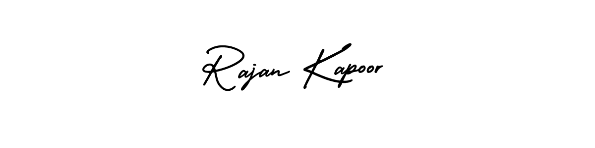 The best way (AmerikaSignatureDemo-Regular) to make a short signature is to pick only two or three words in your name. The name Rajan Kapoor include a total of six letters. For converting this name. Rajan Kapoor signature style 3 images and pictures png