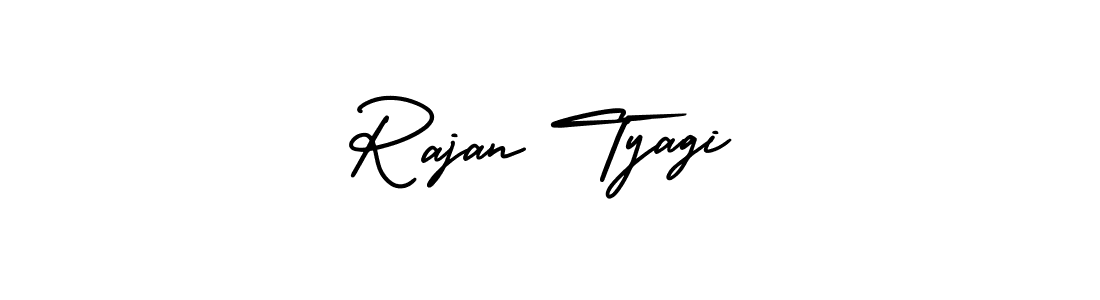 The best way (AmerikaSignatureDemo-Regular) to make a short signature is to pick only two or three words in your name. The name Rajan Tyagi include a total of six letters. For converting this name. Rajan Tyagi signature style 3 images and pictures png