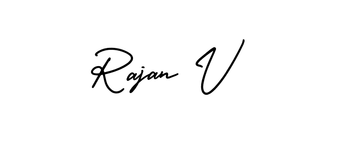 Check out images of Autograph of Rajan V name. Actor Rajan V Signature Style. AmerikaSignatureDemo-Regular is a professional sign style online. Rajan V signature style 3 images and pictures png